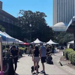people at the Adam Street Flea Market