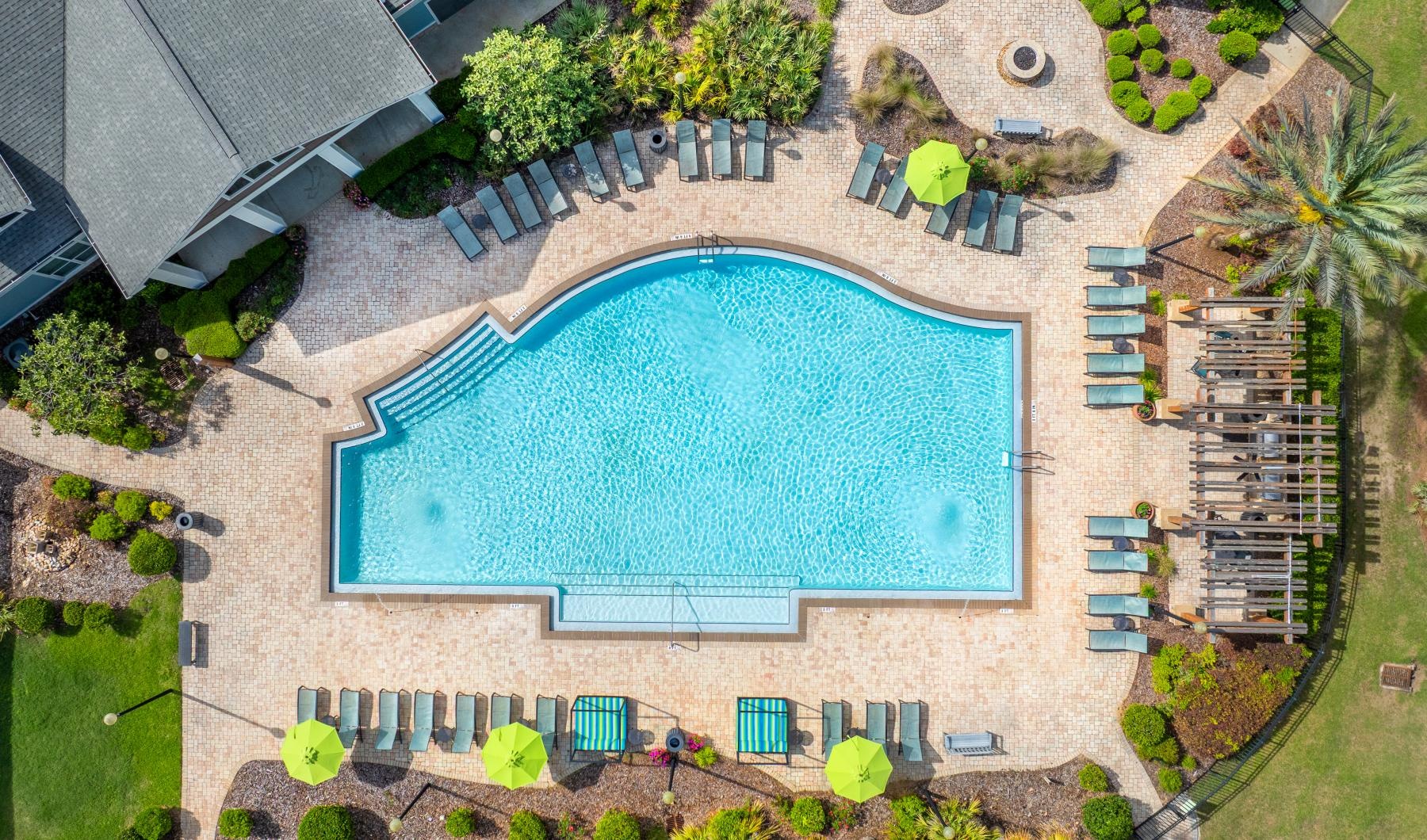 overhead shot of pool