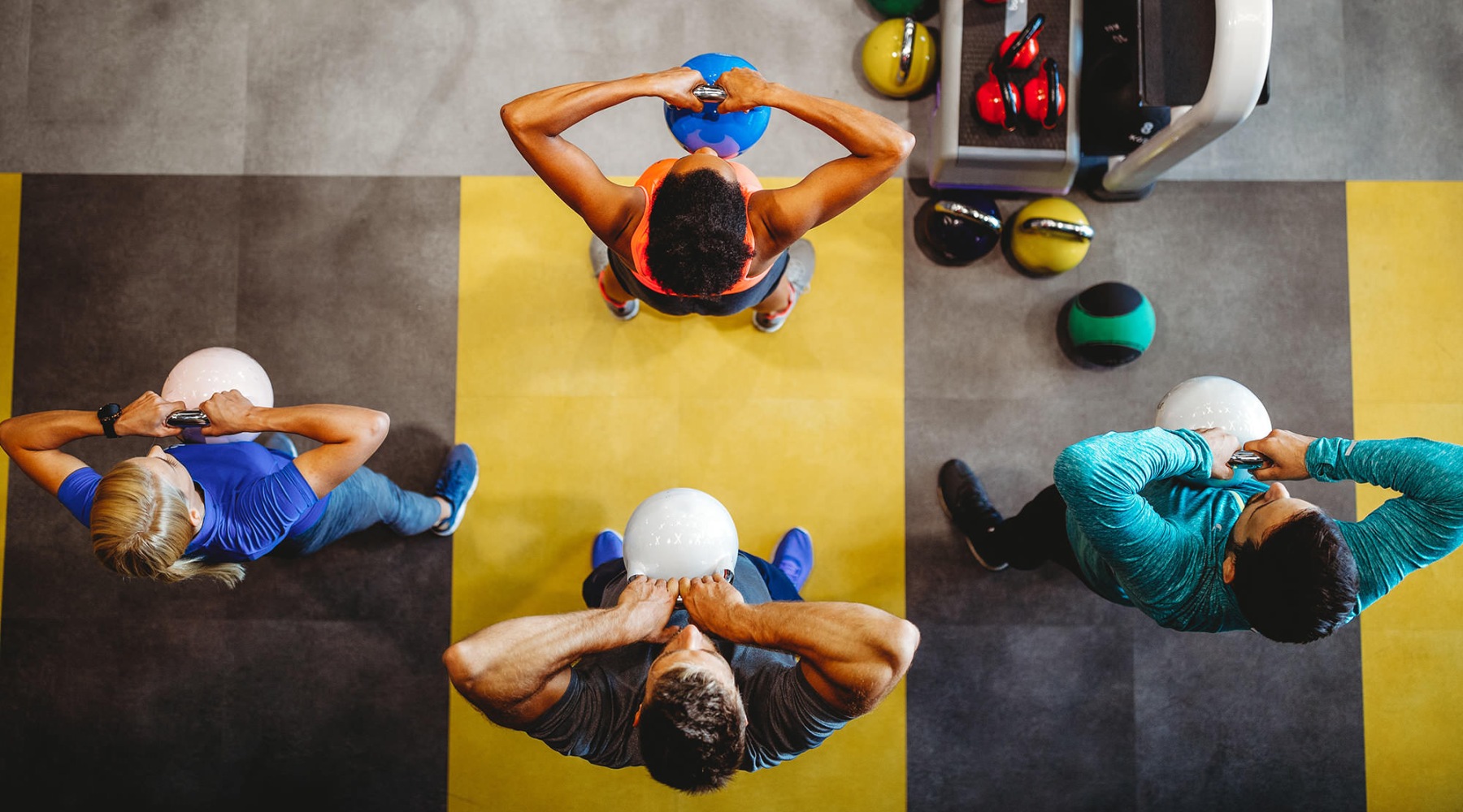 people exercising